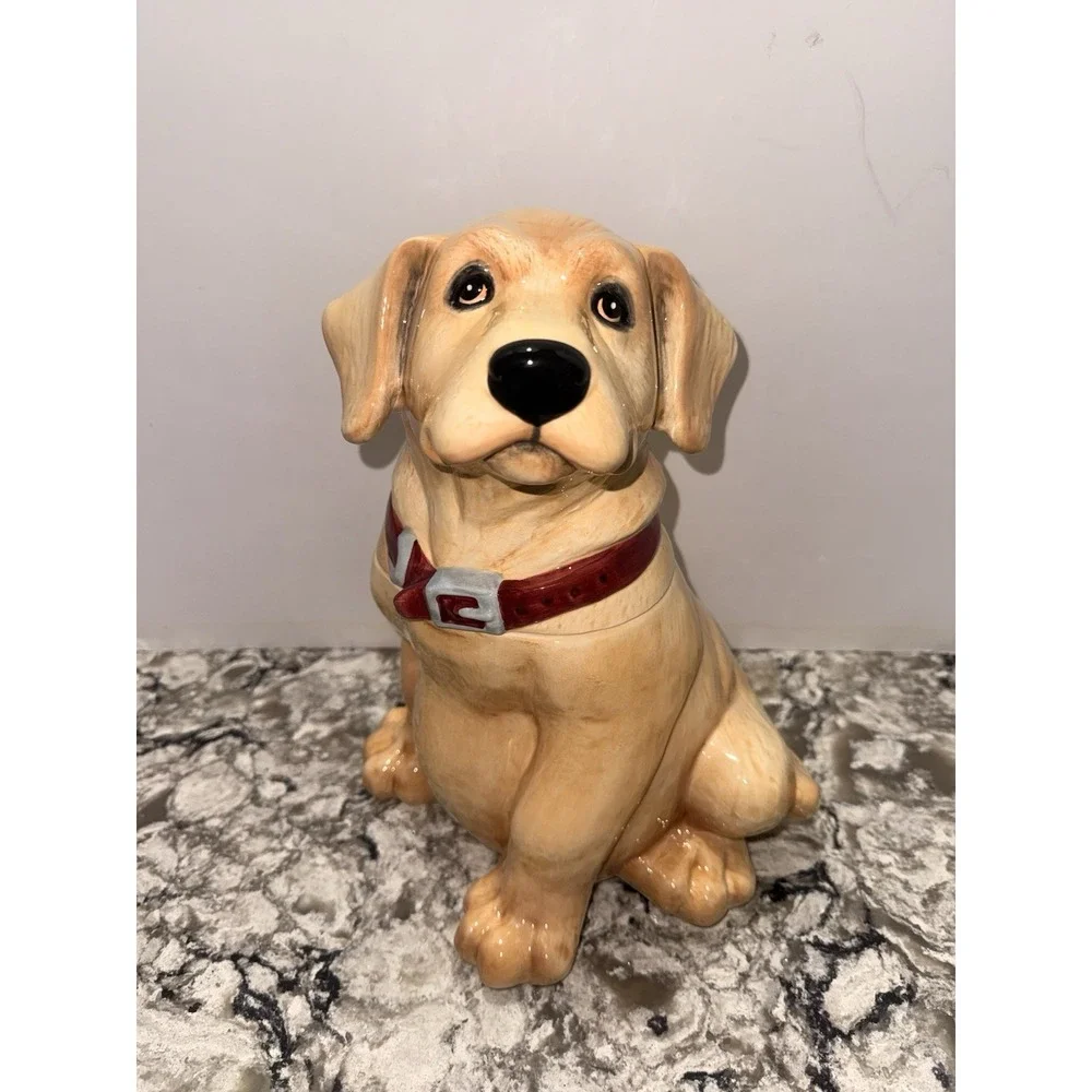 Rare Vtg Canine Kitchen Collection Yellow Lab Cookie Jar Big Sky Carvers 2001